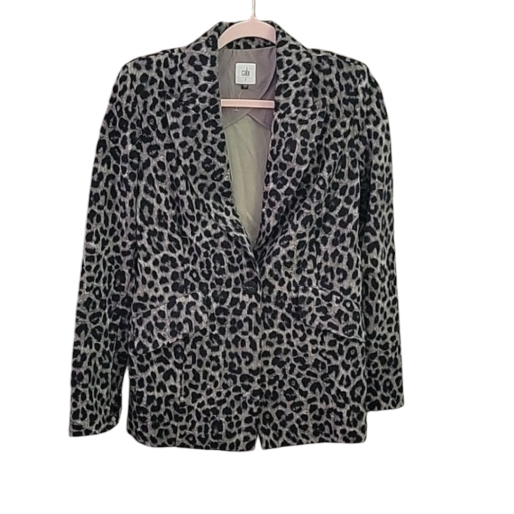 NWOT- Cabi Cheetah One Button Blazer with Pockets- Size S